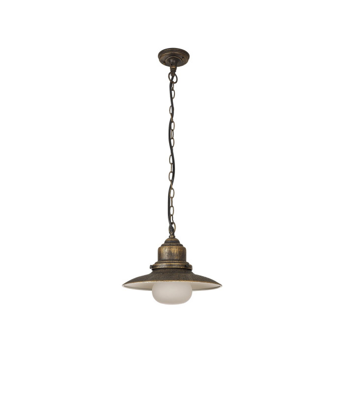 Easton 32cm Pendant 1 x E27 IP44 Black/Brushed Gold/Opal -11