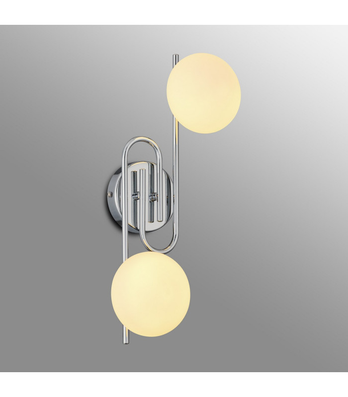 Milford Wall/Flush Light 2 Light G9 IP44 Polished Chrome/Opal Glass-11