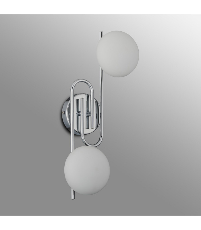 Milford Wall/Flush Light 2 Light G9 IP44 Polished Chrome/Opal Glass-12
