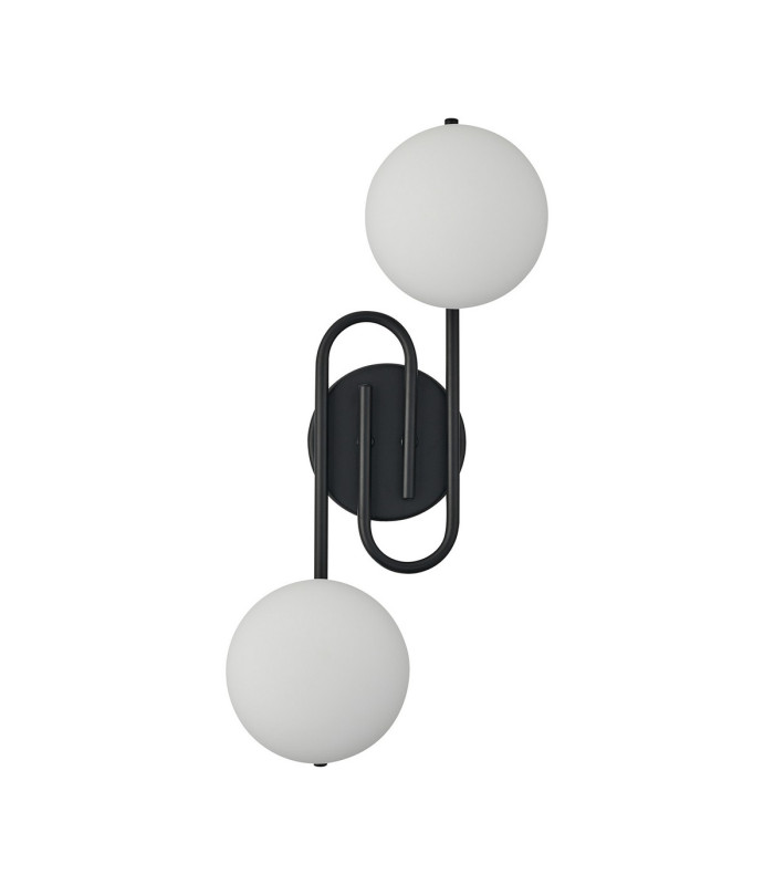 Milford Wall/Flush Light 2 Light G9 IP44 Satin Black/Opal Glass-4