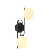 Milford Wall/Flush Light 2 Light G9 IP44 Satin Black/Opal Glass-5