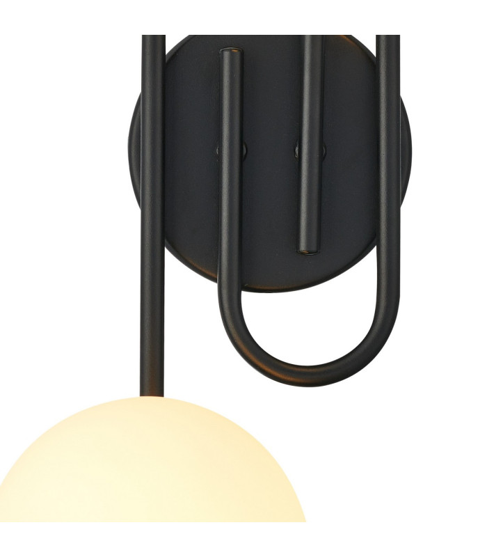 Milford Wall/Flush Light 2 Light G9 IP44 Satin Black/Opal Glass-6