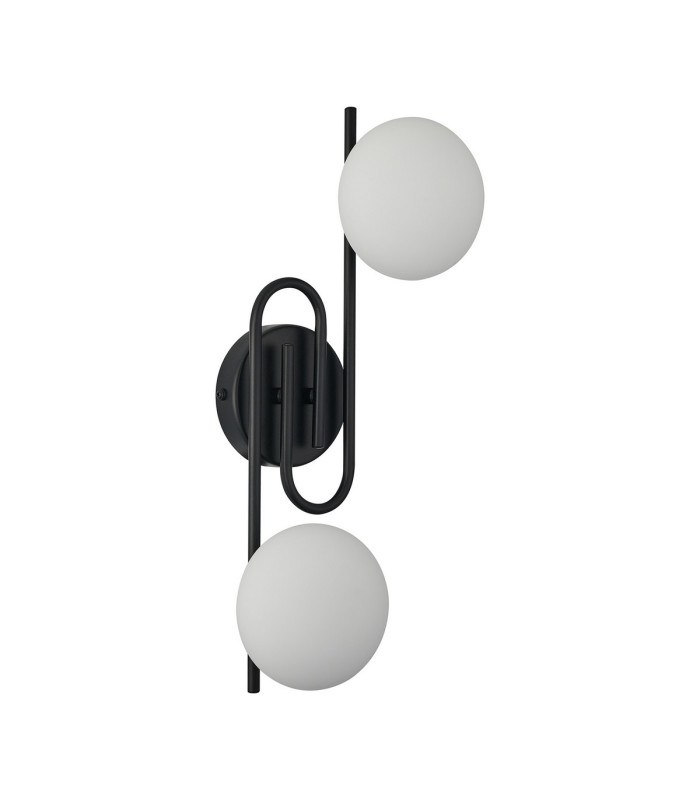 Milford Wall/Flush Light 2 Light G9 IP44 Satin Black/Opal Glass-9