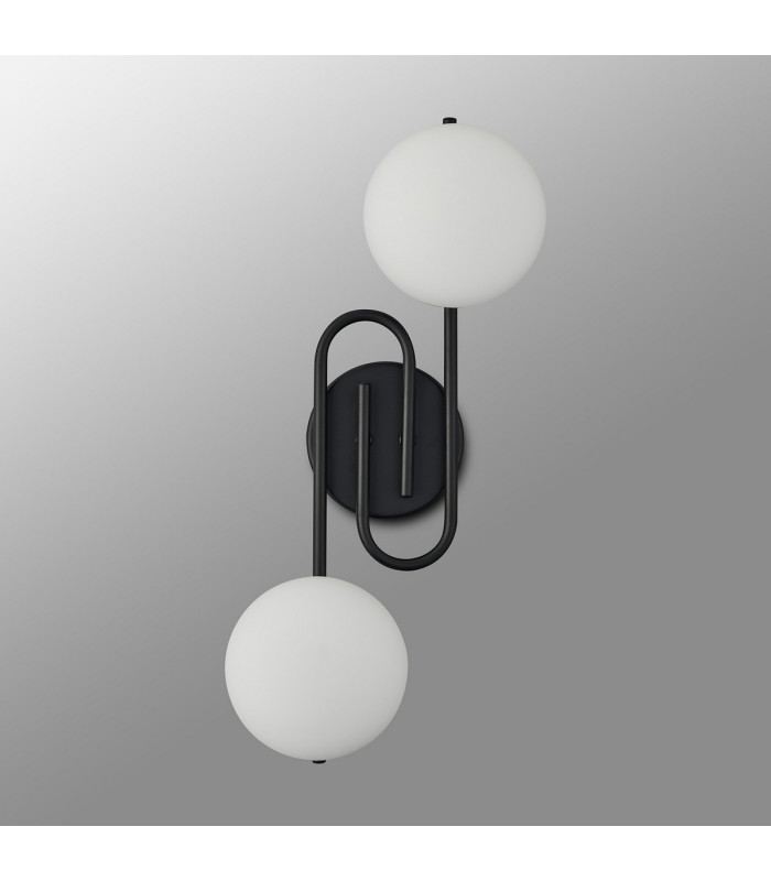 Milford Wall/Flush Light 2 Light G9 IP44 Satin Black/Opal Glass-10