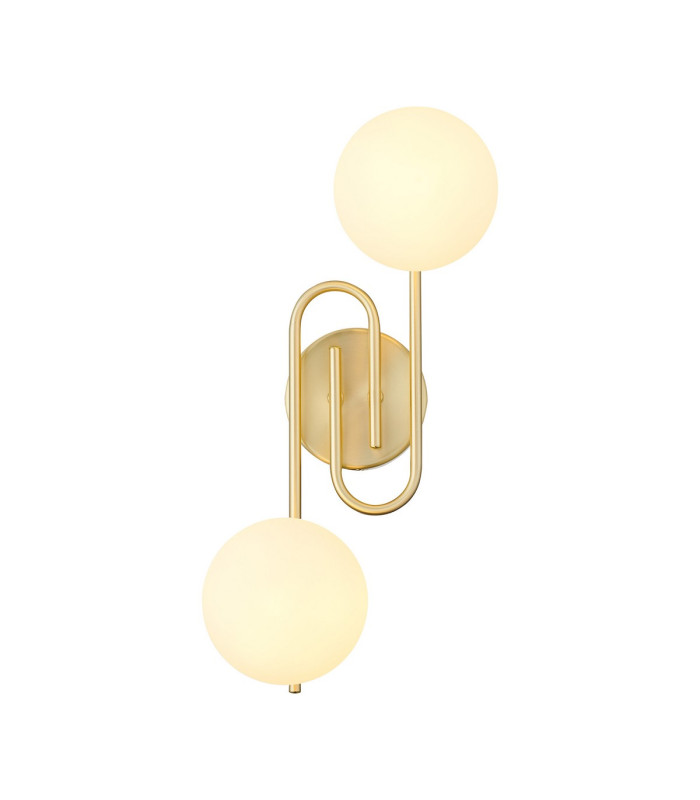 Milford Wall/Flush Light 2 Light G9 IP44 Satin Brass/Opal Glass-1