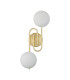 Milford Wall/Flush Light 2 Light G9 IP44 Satin Brass/Opal Glass-4