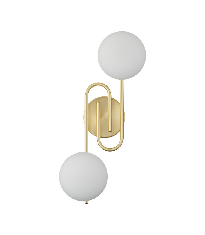 Milford Wall/Flush Light 2 Light G9 IP44 Satin Brass/Opal Glass-4