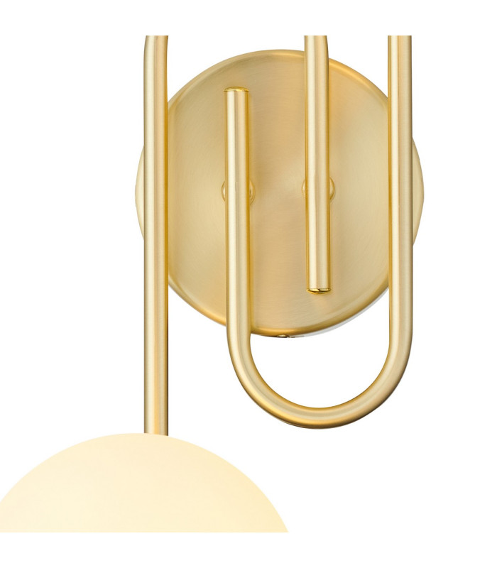 Milford Wall/Flush Light 2 Light G9 IP44 Satin Brass/Opal Glass-6