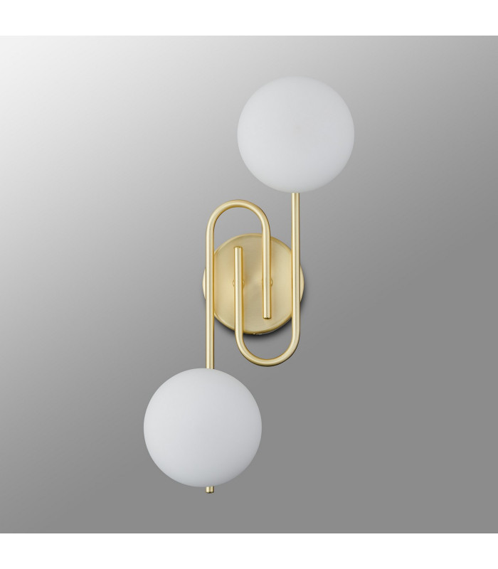 Milford Wall/Flush Light 2 Light G9 IP44 Satin Brass/Opal Glass-10