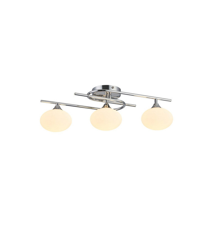 Milford Flush Ceiling 3 Light G9 IP44 Polished Chrome/Opal Glass-1