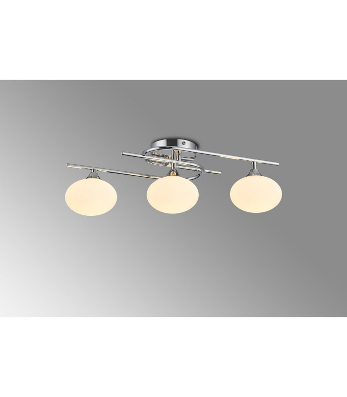 Milford Flush Ceiling 3 Light G9 IP44 Polished Chrome/Opal Glass-3