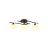 Milford Flush Ceiling 3 Light G9 IP44 Satin Black/Opal Glass-1