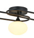Milford Flush Ceiling 3 Light G9 IP44 Satin Black/Opal Glass-5