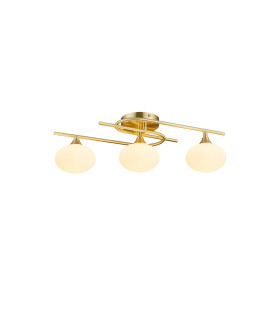 Milford Flush Ceiling 3 Light G9 IP44 Satin Brass/Opal Glass-1