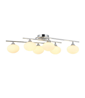 Milford Flush Ceiling 6 Light G9 IP44 Polished Chrome/Opal Glass-1