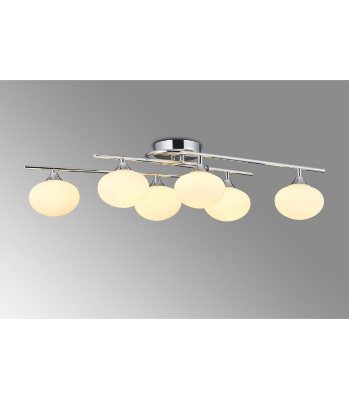 Milford Flush Ceiling 6 Light G9 IP44 Polished Chrome/Opal Glass-3