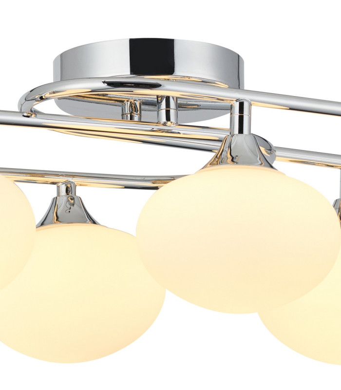 Milford Flush Ceiling 6 Light G9 IP44 Polished Chrome/Opal Glass-5