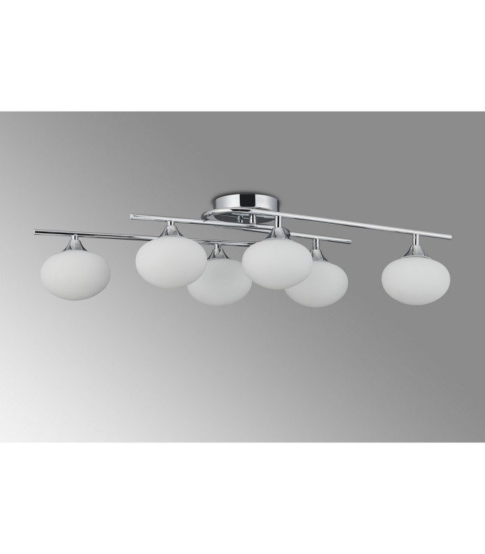 Milford Flush Ceiling 6 Light G9 IP44 Polished Chrome/Opal Glass-8