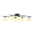 Milford Flush Ceiling 6 Light G9 IP44 Satin Black/Opal Glass-1