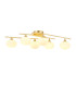 Milford Flush Ceiling 6 Light G9 IP44 Satin Brass/Opal Glass-1