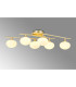 Milford Flush Ceiling 6 Light G9 IP44 Satin Brass/Opal Glass-3