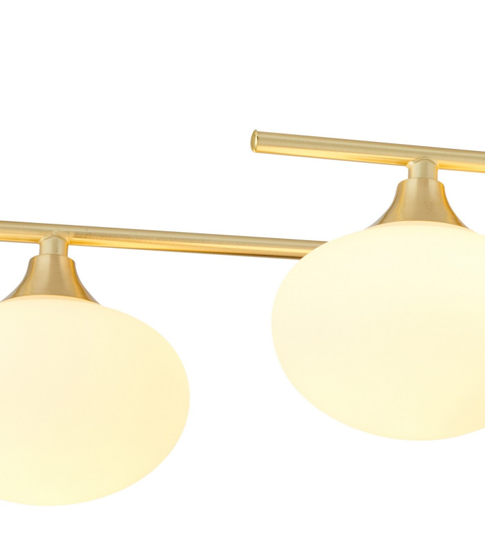 Milford Flush Ceiling 6 Light G9 IP44 Satin Brass/Opal Glass-6