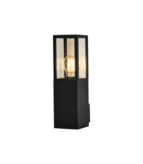 Winfield Flush Upward Wall Lamp 1 x E27 IP54 Graphite Black -1