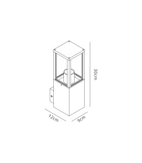 Winfield Flush Upward Wall Lamp 1 x E27 IP54 Graphite Black -2