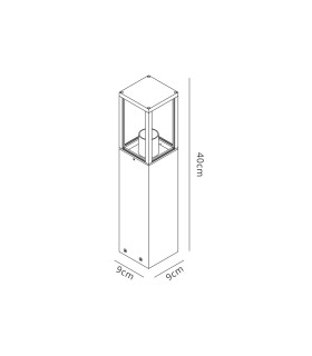 Winfield 40cm Bollard 1 x E27 IP65 Graphite Black -2