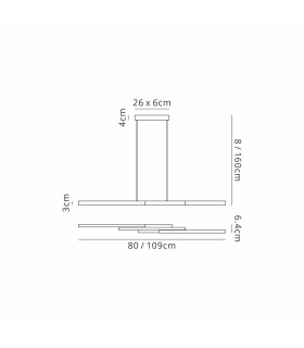 Madison Extendable Linear Pendant  24W LED 4000K 1200lm Sand White/Aluminium -2