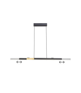 Madison Extendable Linear Pendant  24W LED 4000K 900lm Satin Black/Gold -1