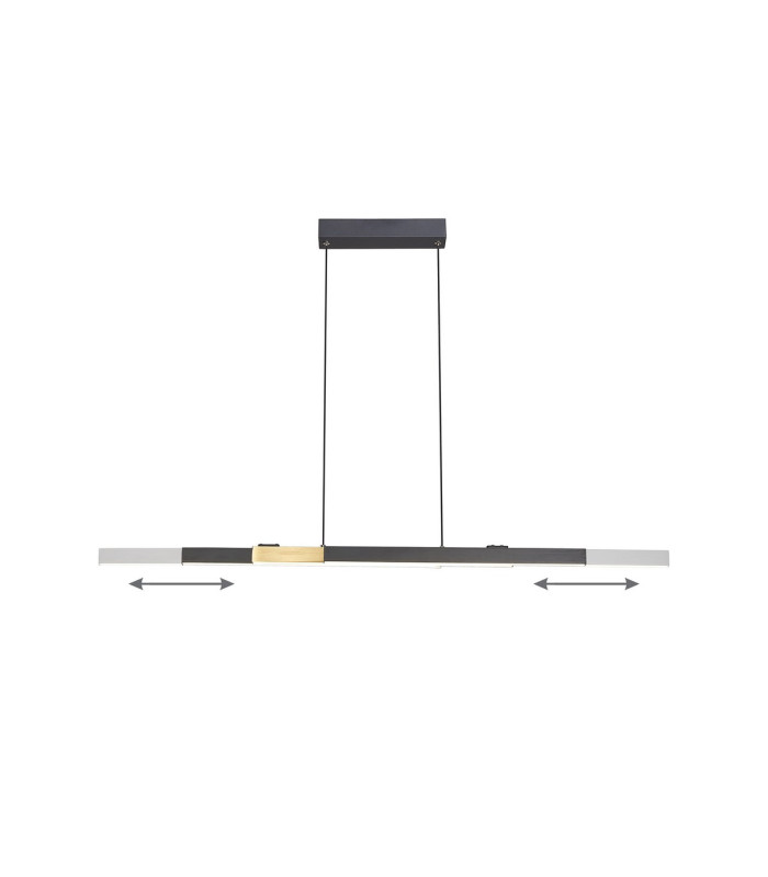Madison Extendable Linear Pendant  24W LED 4000K 900lm Satin Black/Gold -4