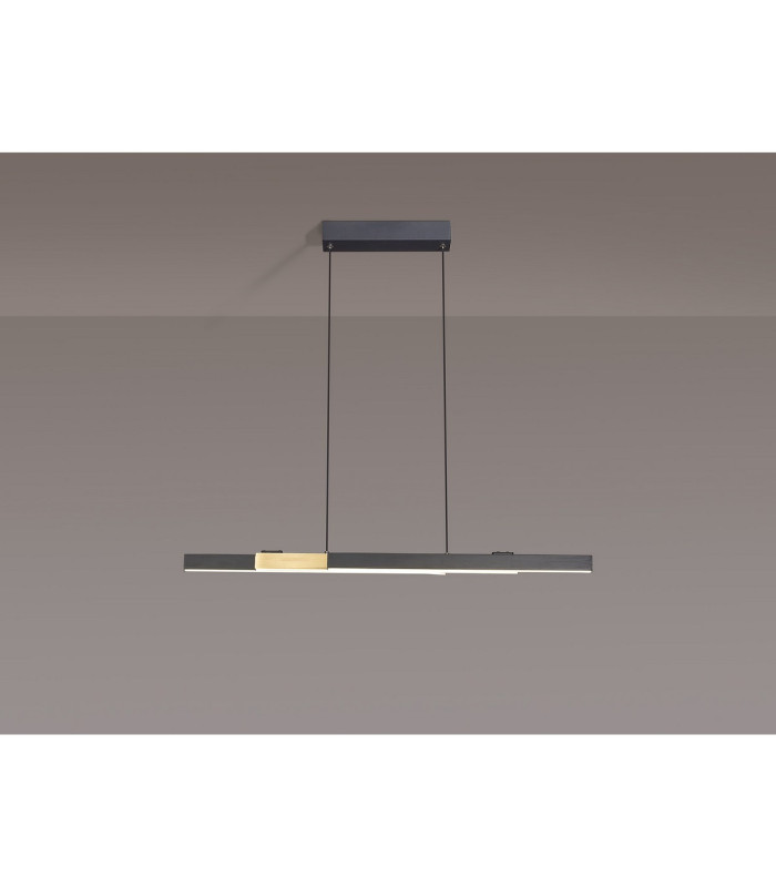 Madison Extendable Linear Pendant  24W LED 4000K 900lm Satin Black/Gold -14