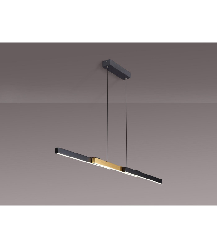Madison Extendable Linear Pendant  24W LED 4000K 900lm Satin Black/Gold -16