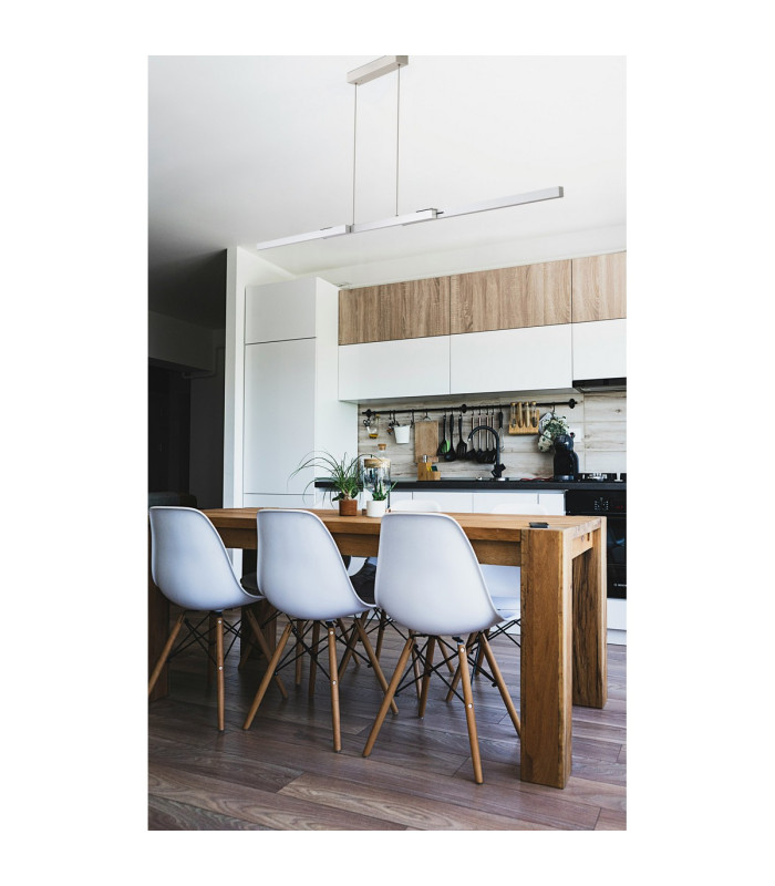 Madison Extendable Linear Pendant  40W LED Remote Control CCT Tuneable White 3000K-6000K 2200lm Sand White/Aluminium -4