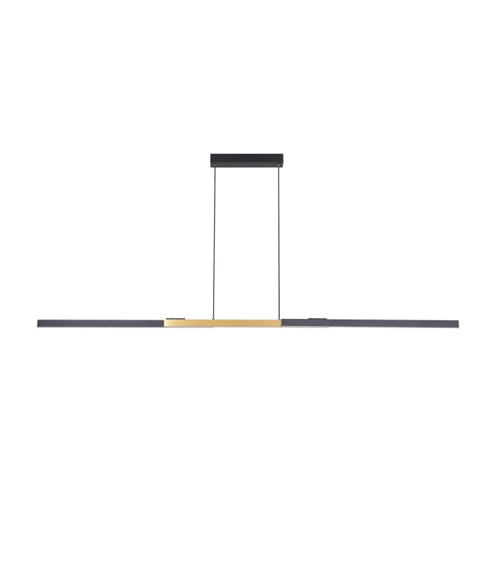 Madison Extendable Linear Pendant  40W LED Remote Control CCT Tuneable White 3000K-6000K 1800lm Satin Black/Gold -5