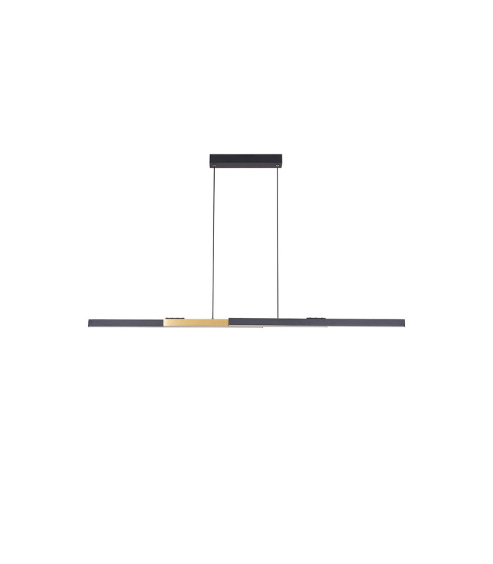 Madison Extendable Linear Pendant  40W LED Remote Control CCT Tuneable White 3000K-6000K 1800lm Satin Black/Gold -9
