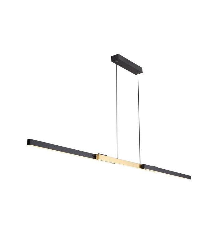 Madison Extendable Linear Pendant  40W LED Remote Control CCT Tuneable White 3000K-6000K 1800lm Satin Black/Gold -10