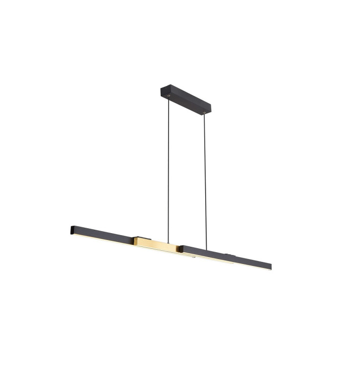 Madison Extendable Linear Pendant  40W LED Remote Control CCT Tuneable White 3000K-6000K 1800lm Satin Black/Gold -12