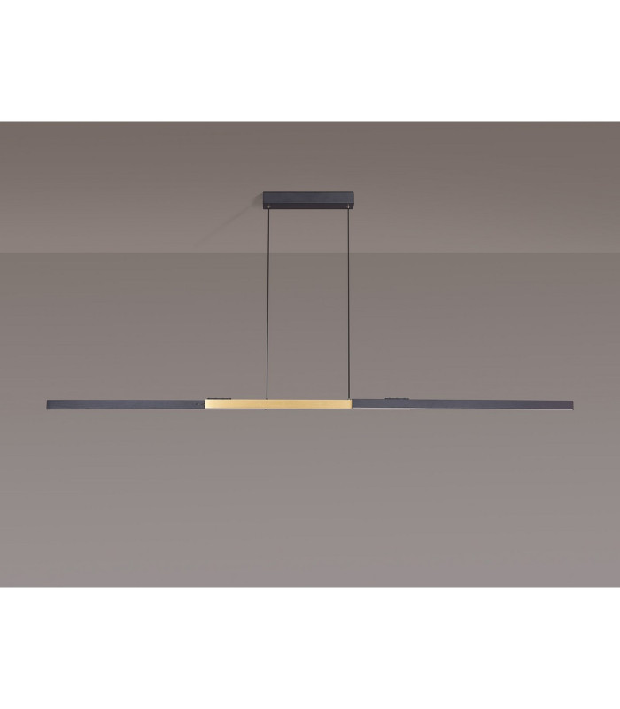 Madison Extendable Linear Pendant  40W LED Remote Control CCT Tuneable White 3000K-6000K 1800lm Satin Black/Gold -13