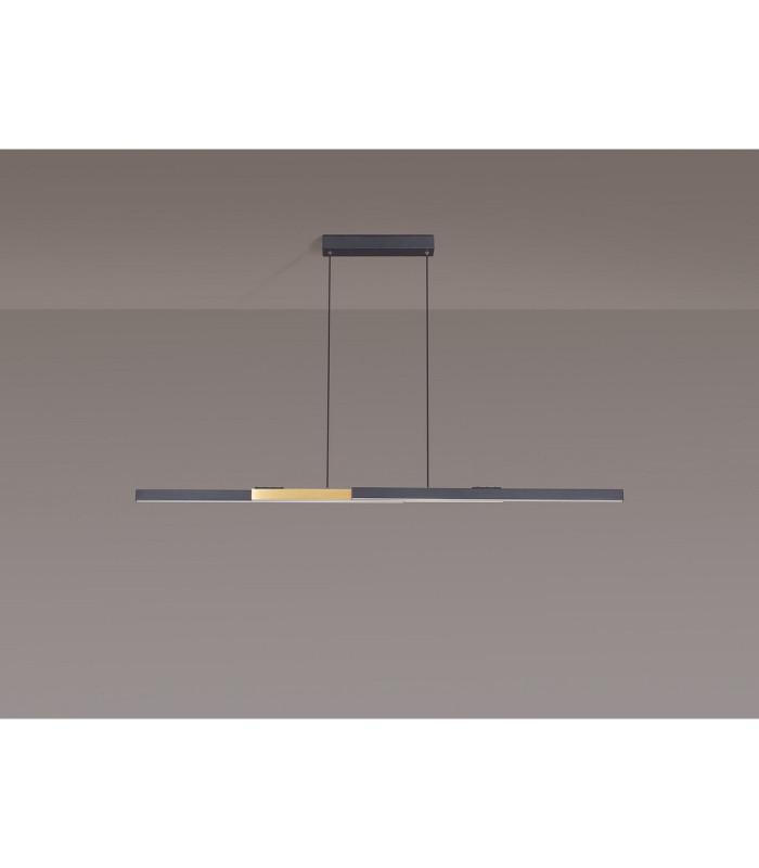 Madison Extendable Linear Pendant  40W LED Remote Control CCT Tuneable White 3000K-6000K 1800lm Satin Black/Gold -15