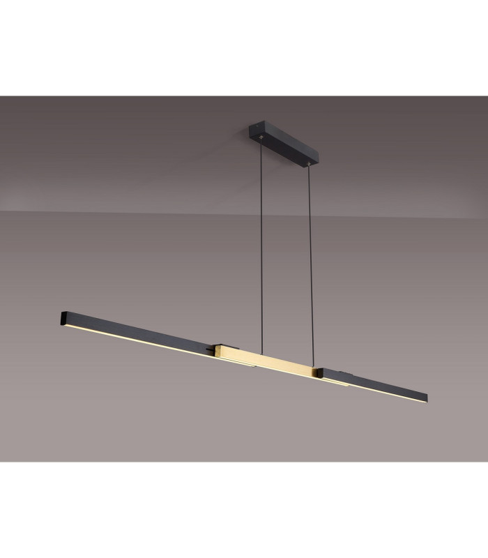 Madison Extendable Linear Pendant  40W LED Remote Control CCT Tuneable White 3000K-6000K 1800lm Satin Black/Gold -16