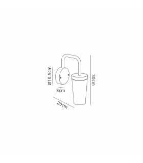 Dayton Wall Lamp 1 x E27 Anthracite/Smoked IP54 -2