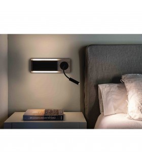 Wood Wall Lamp Black With Reader 2x 3W - 2