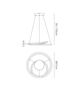 Constantia 97cm Twist Pendant 1 x 60W LED 2700-6000K 2400lm Tuneable Remote Control Brown Oxide -2