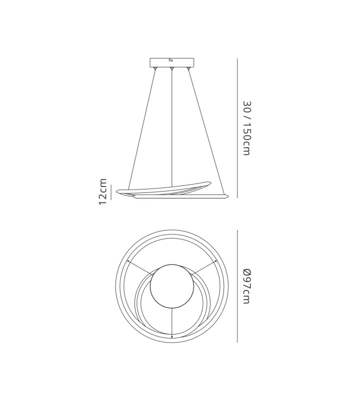 Constantia 97cm Twist Pendant 1 x 60W LED 2700-6000K 2400lm Tuneable Remote Control Sand Black -2