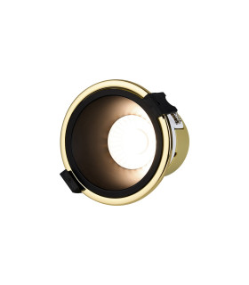 Montauk 5/8W Triac Dimmable 4CCT LED Fire Rated Downlight Black Inner & Gold Trim IP65 -1