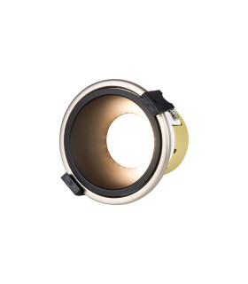 Montauk 5/8W Triac Dimmable 4CCT LED Fire Rated Downlight Black Inner & Satin Nickel Trim