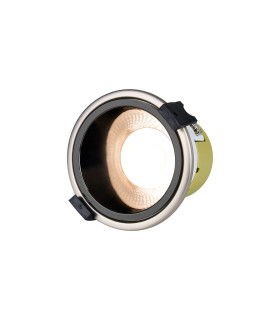 Montauk 5/8W Triac Dimmable 4CCT LED Fire Rated Downlight Black Chrome Inner & Satin Nickel Trim