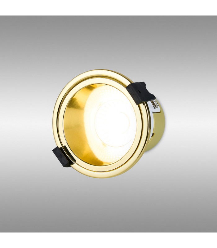 Montauk 5/8W Triac Dimmable 4CCT LED Fire Rated Downlight Gold Inner Cut Out: 70mm 800lm 60° Deg IP65 -3